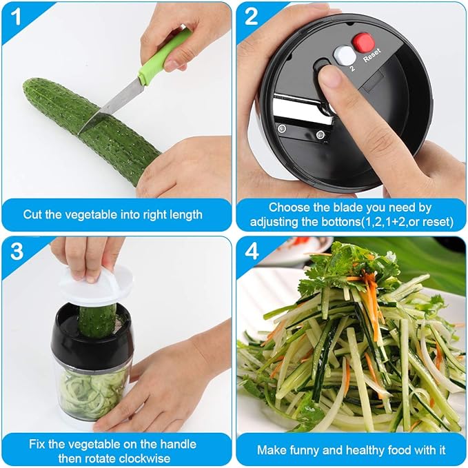 Taietor de legume si fructe cu recipient pentru colectare, Zola®, grosime reglabila, 400 ml, negru cu alb Taietor de legume si fructe cu recipient pentru colectare, Zola®, grosime reglabila, 400 ml, negru cu alb
